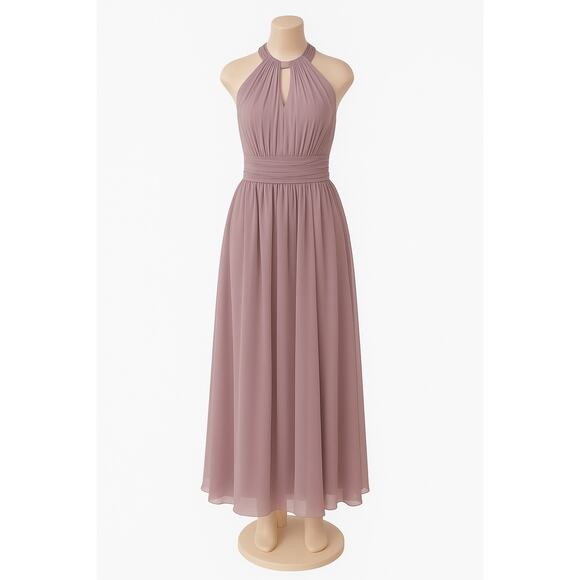 Fairy classic Kennedy Blue Mauve Chiffon Bridesmaid Dress – Size Small – Halter - Picture 1 of 4